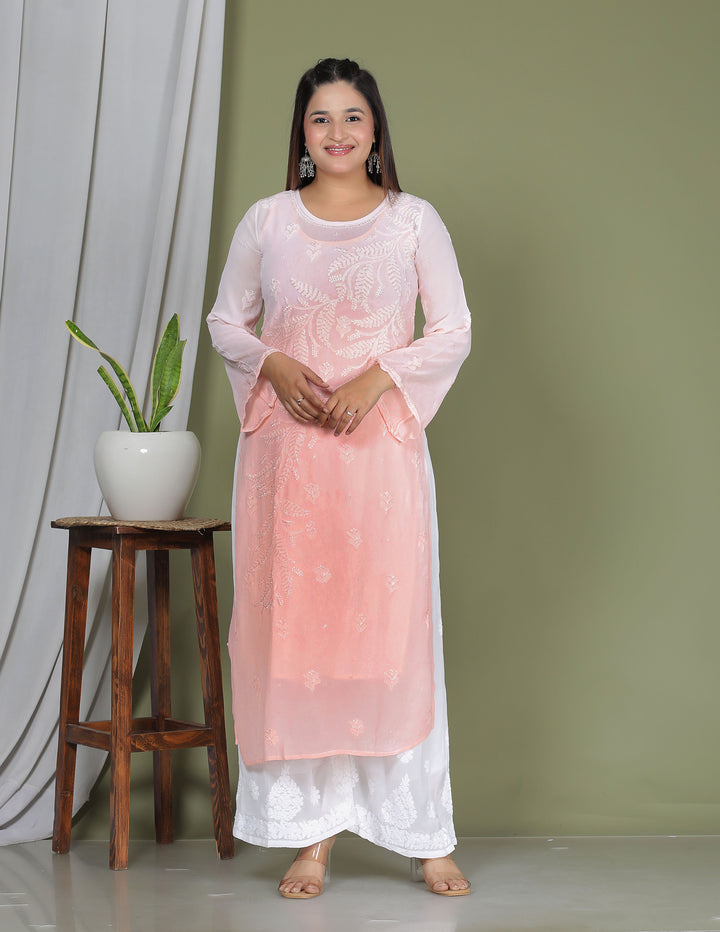 Hanifa Viscose chikankari long kurti