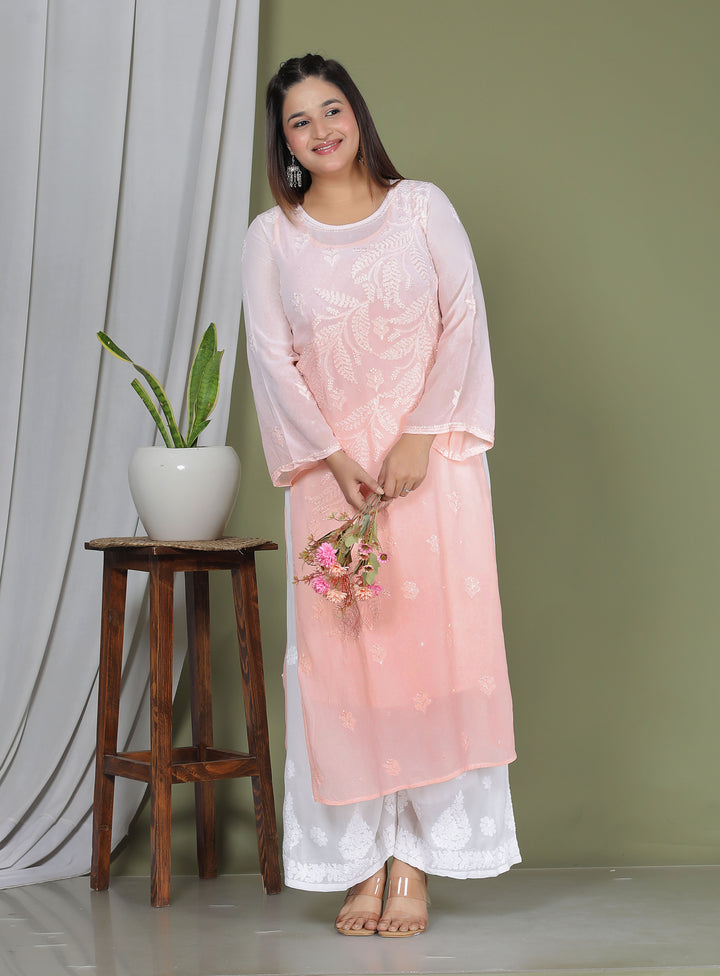 Hanifa Viscose chikankari long kurti