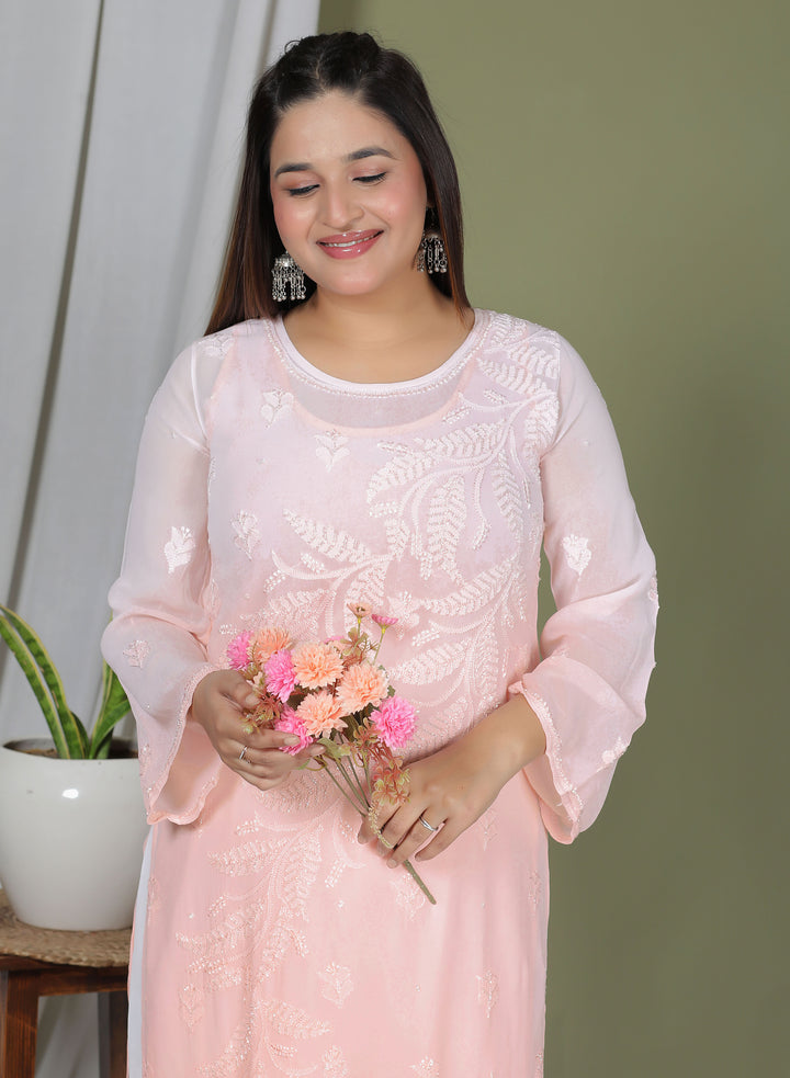 Hanifa Viscose chikankari long kurti