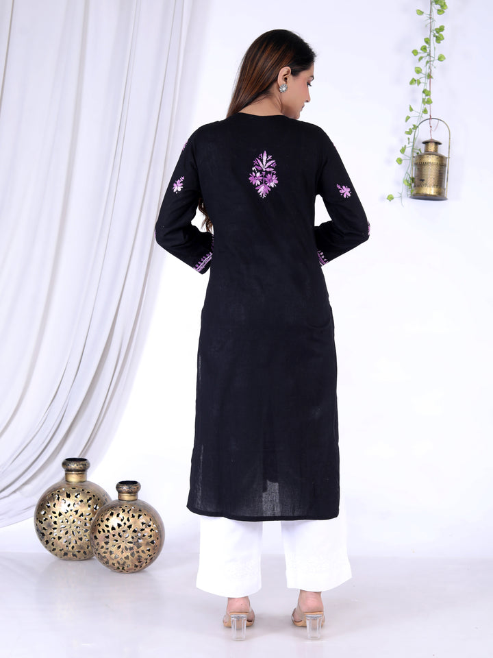 JANNAT COTTON CHIKANKARI LONG KURTI