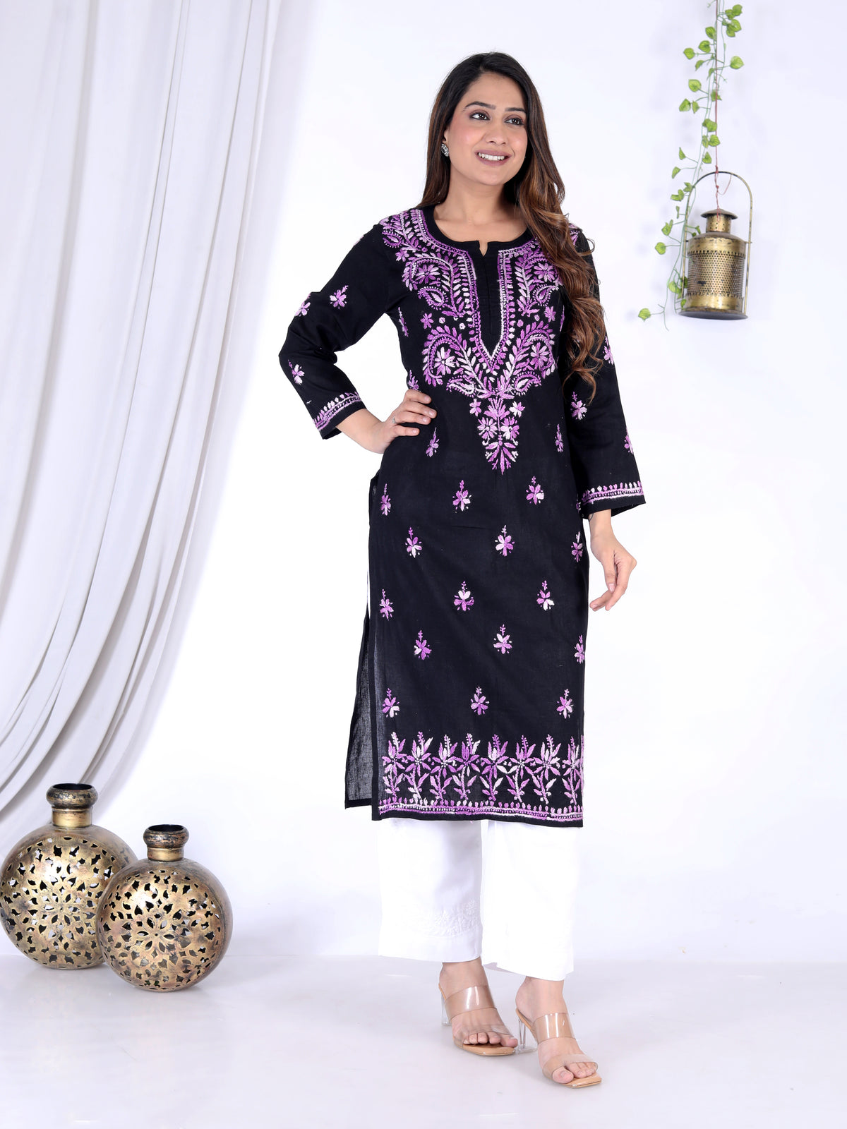 Jannat Cotton Chikankari Long Kurti