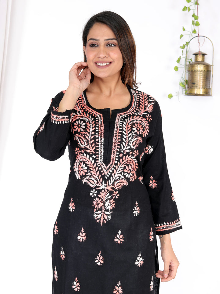 JANNAT COTTON CHIKANKARI LONG KURTI