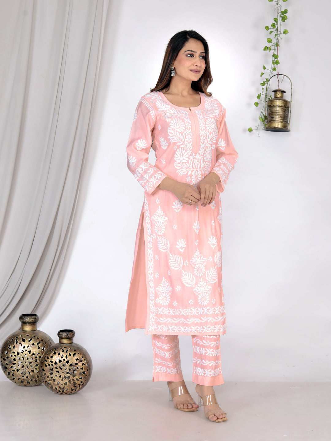 KARISHMA ROMAN SILK CHIKANKARI CO-ORD SET