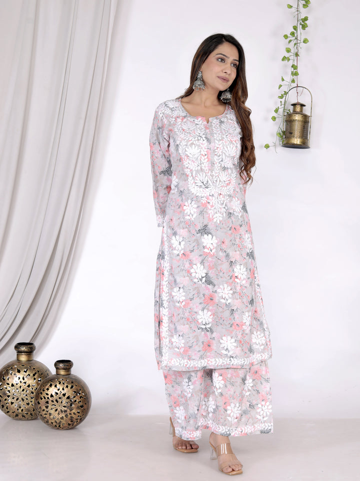 UMAIMA COTTON CHIKANKARI CO-ORD SET