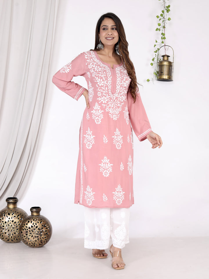 SANVI CHIKANKARI MODAL LONG KURTI