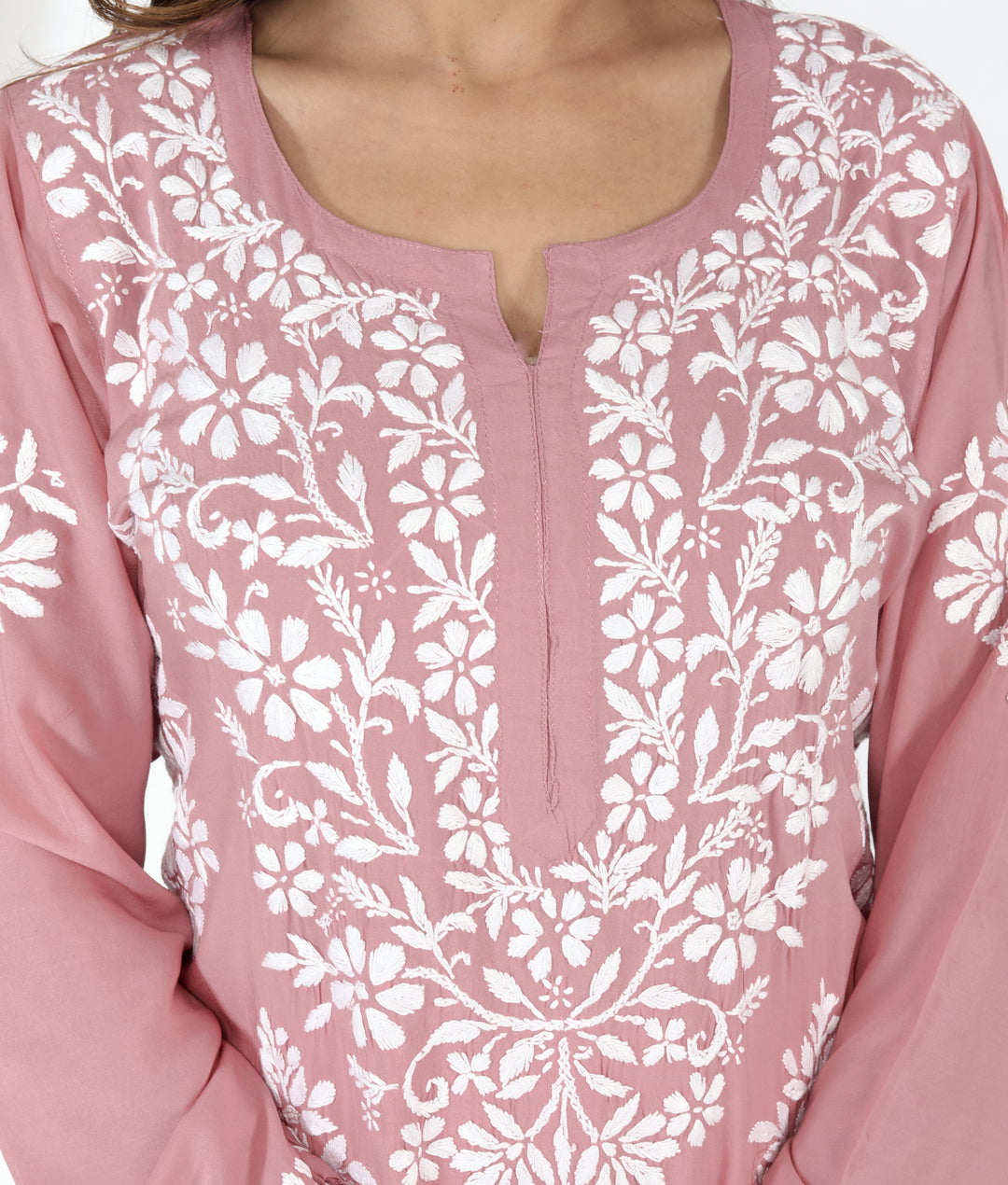 SANVI CHIKANKARI MODAL LONG KURTI