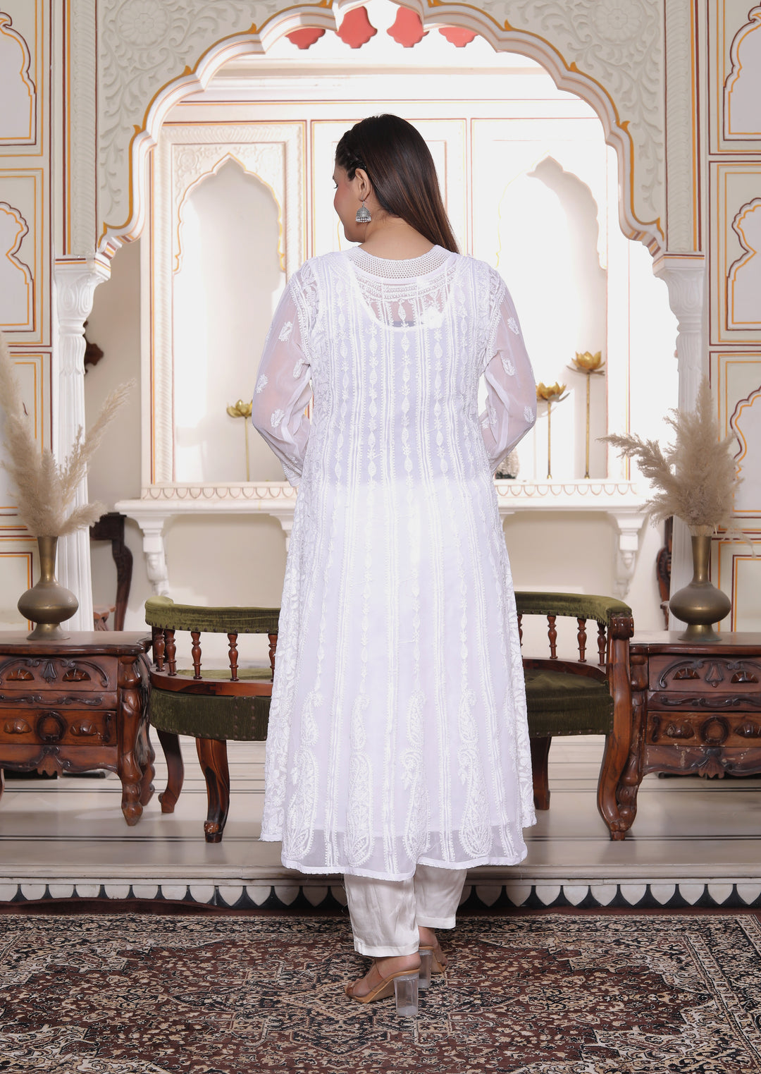 Gulabo Vicose Chikankari Anarkali