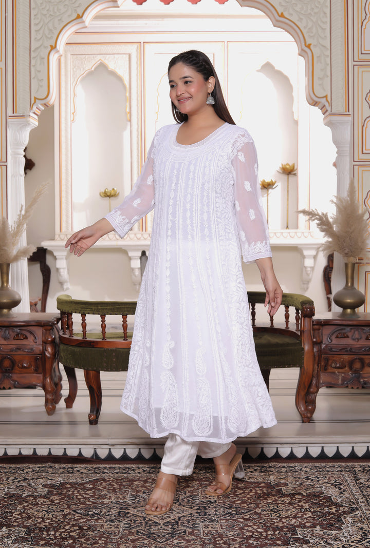 Gulabo Vicose Chikankari Anarkali