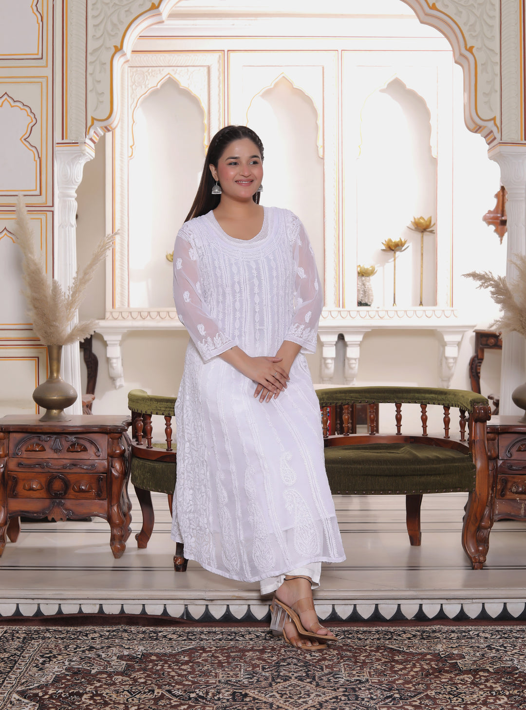 Gulabo Vicose Chikankari Anarkali