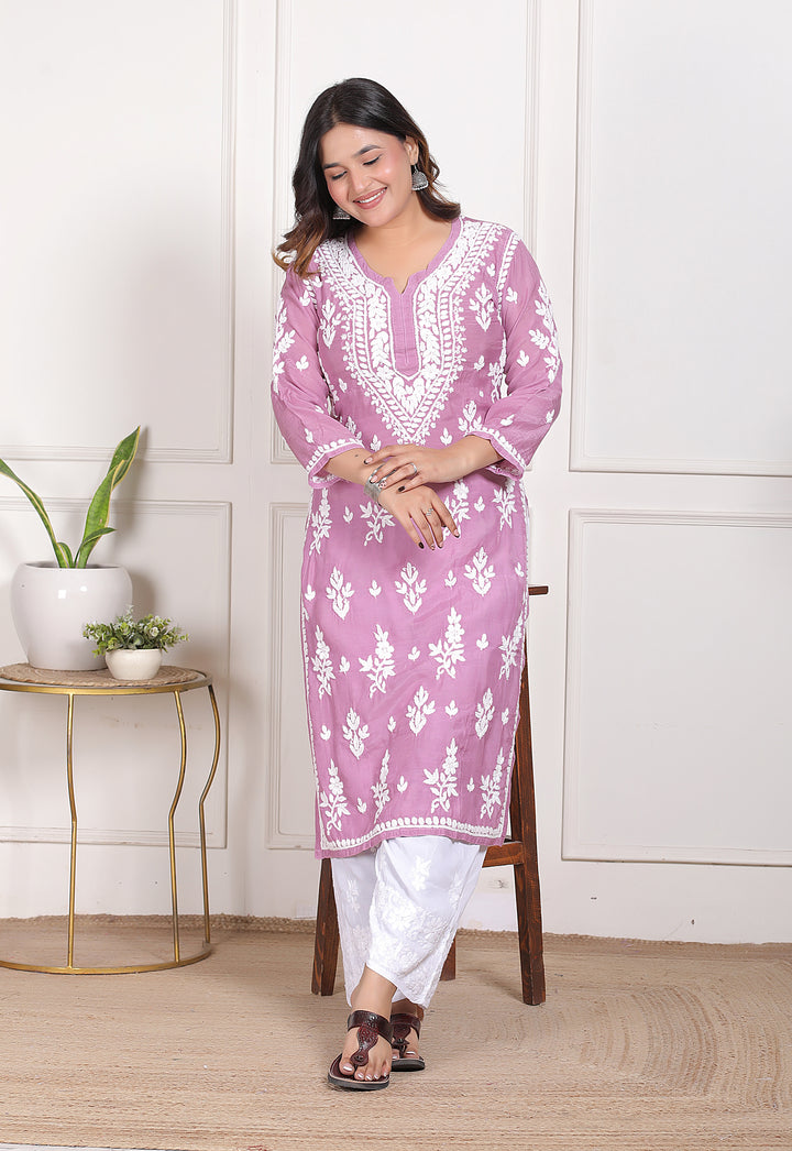 Samya Muslin Chikankari Long Kurti