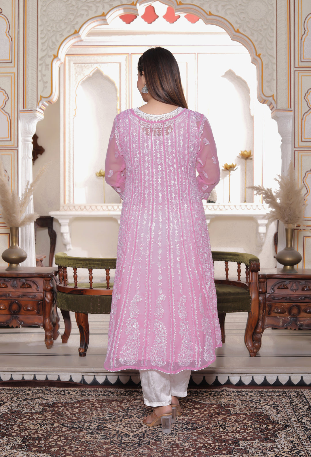 Gulabo Vicose Chikankari Anarkali