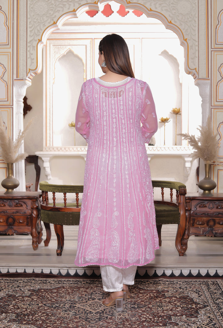 Gulabo Vicose Chikankari Anarkali