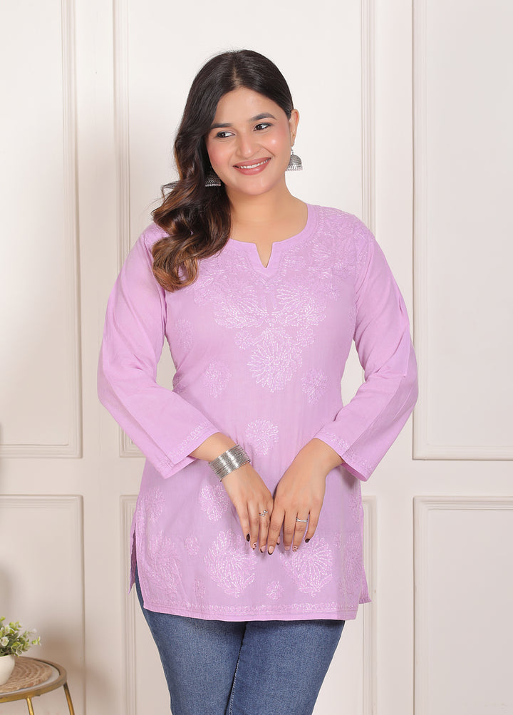 Palomi Cotton Chikankari Short Kurti