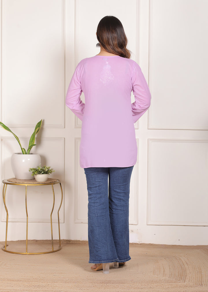 Palomi Cotton Chikankari Short Kurti