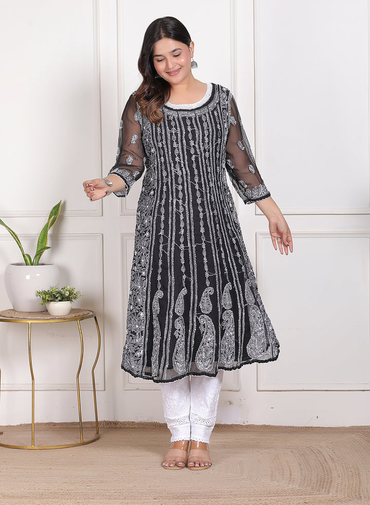 Gulabo Vicose Chikankari Anarkali