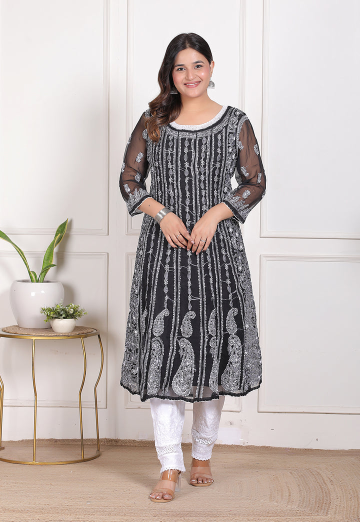 Gulabo Vicose Chikankari Anarkali