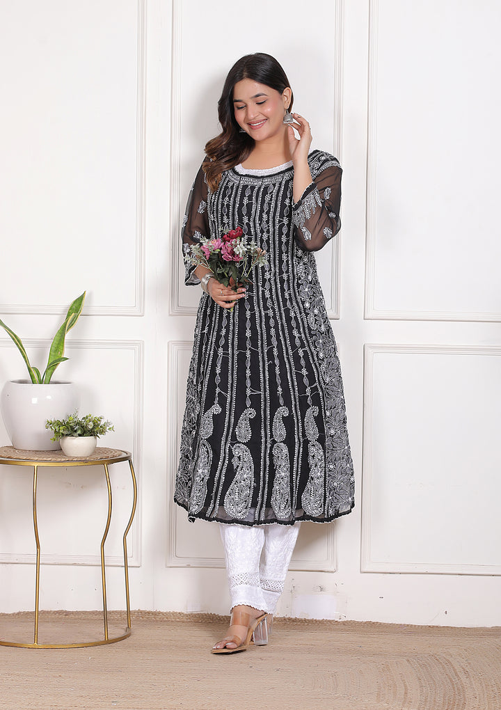 Gulabo Vicose Chikankari Anarkali