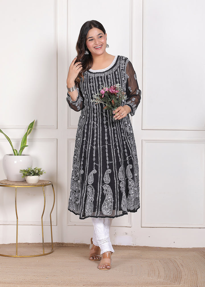 Gulabo Vicose Chikankari Anarkali