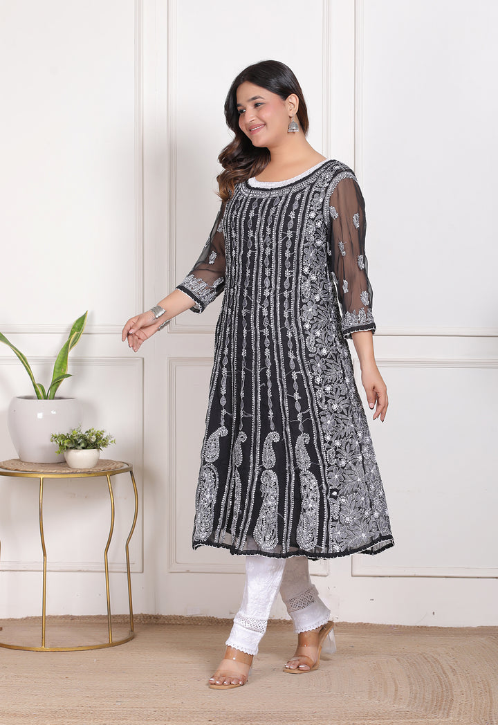 Gulabo Vicose Chikankari Anarkali