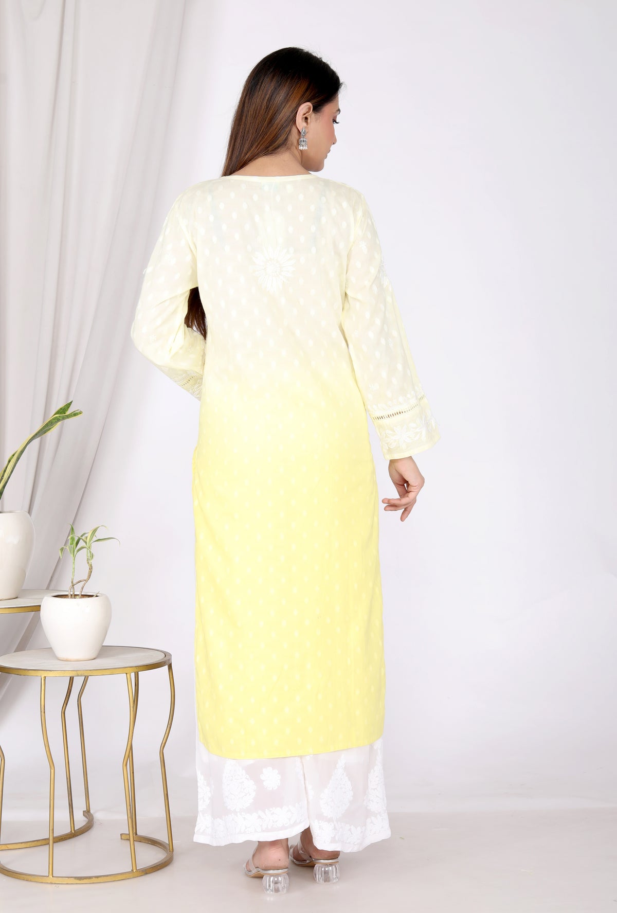 Parveen Cotton Chikankari Long Kurti