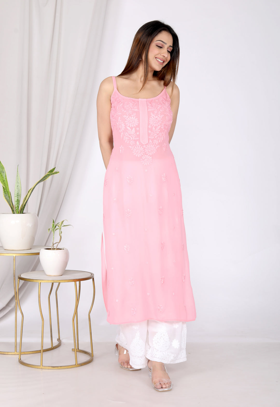 Asiya Georgette Spaghetti Long Kurti