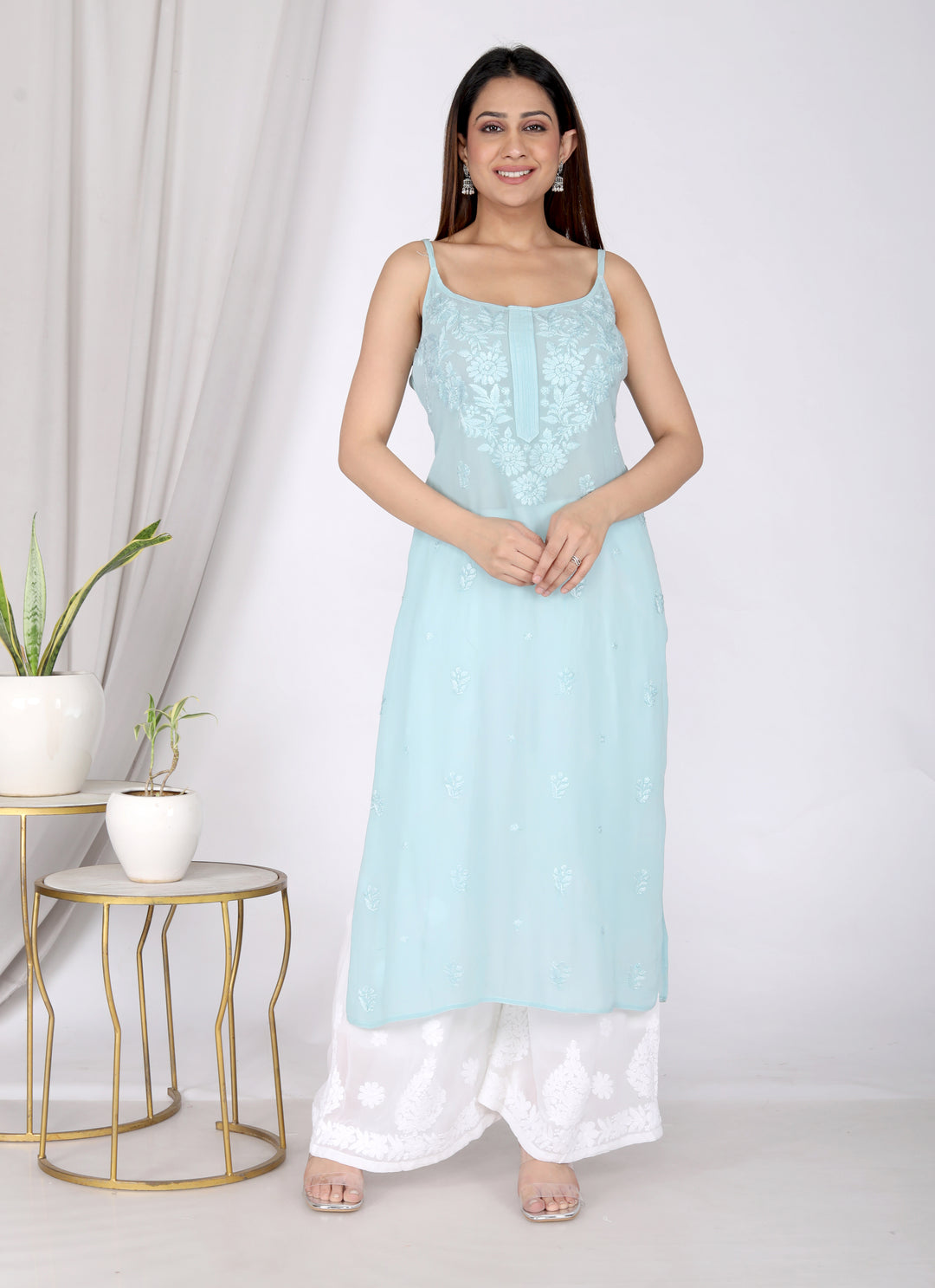 Asiya Georgette Spaghetti Long Kurti