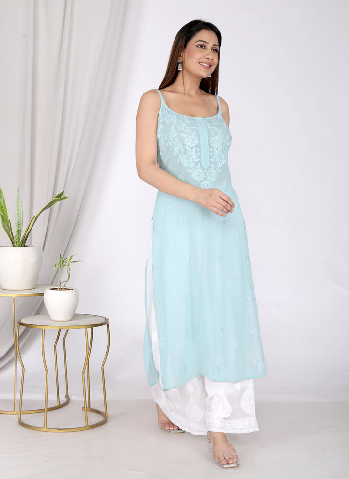 Asiya Georgette Spaghetti Long Kurti