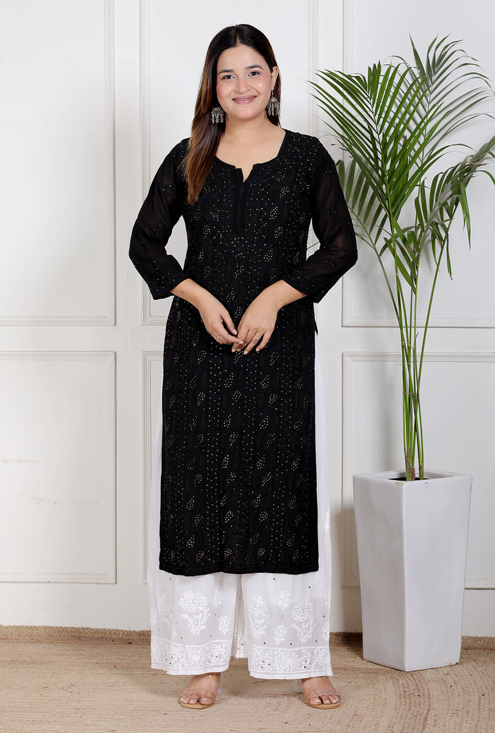 Nora chikankari viscose Long Kurti
