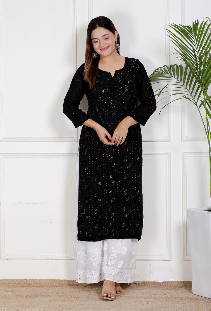 Nora chikankari viscose Long Kurti