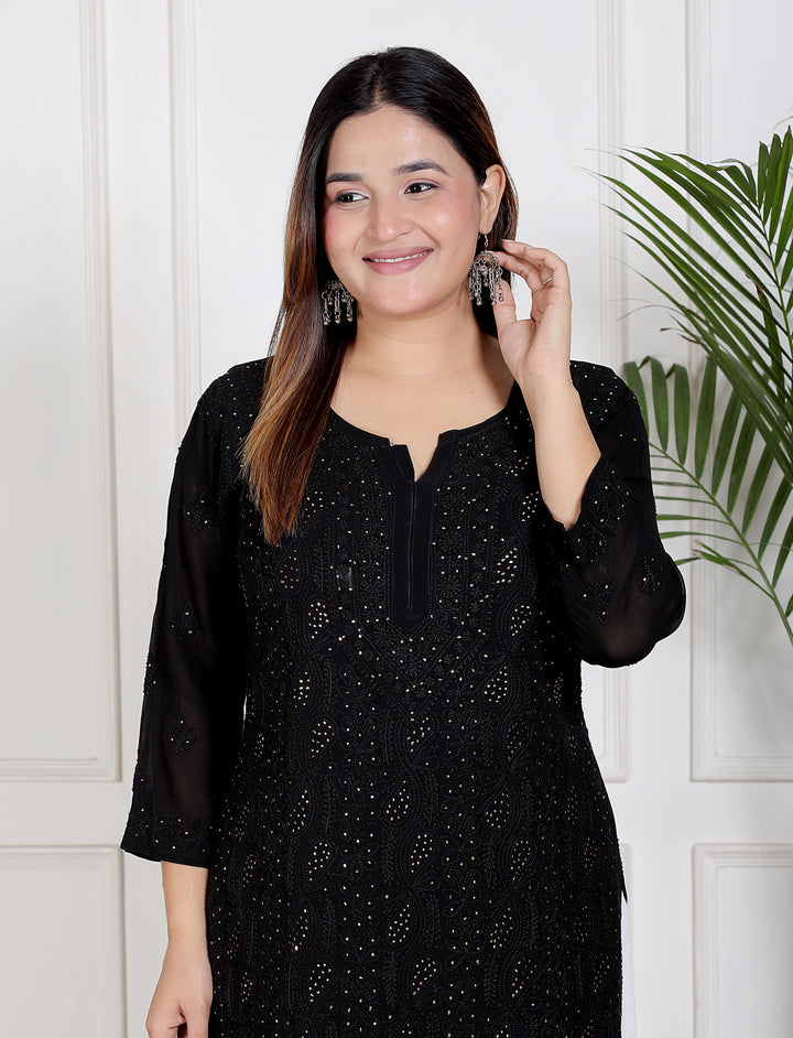 Nora chikankari viscose Long Kurti