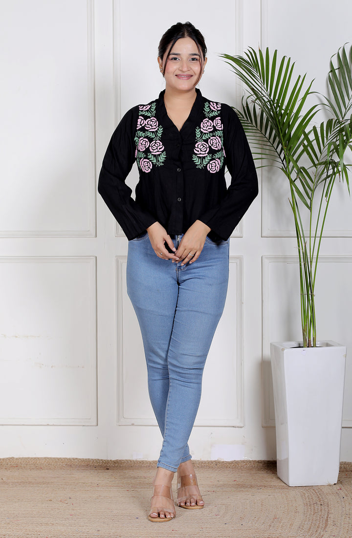 Cotton Chikankari Crop top