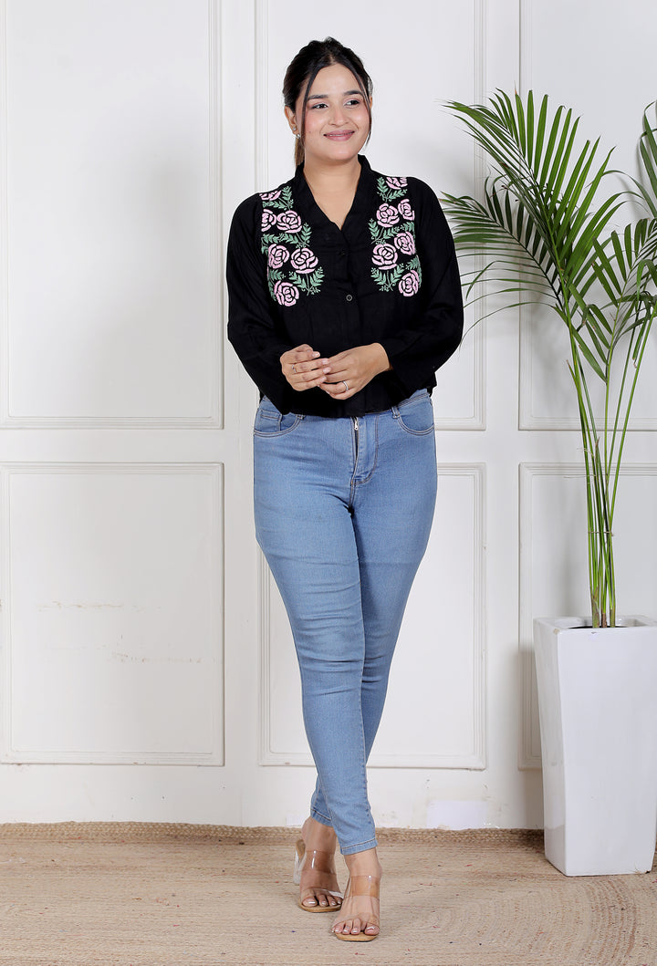 Cotton Chikankari Crop top