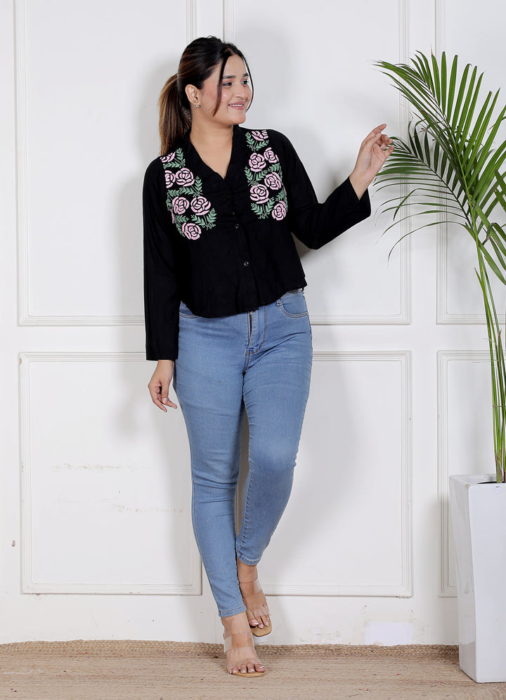 Cotton Chikankari Crop top