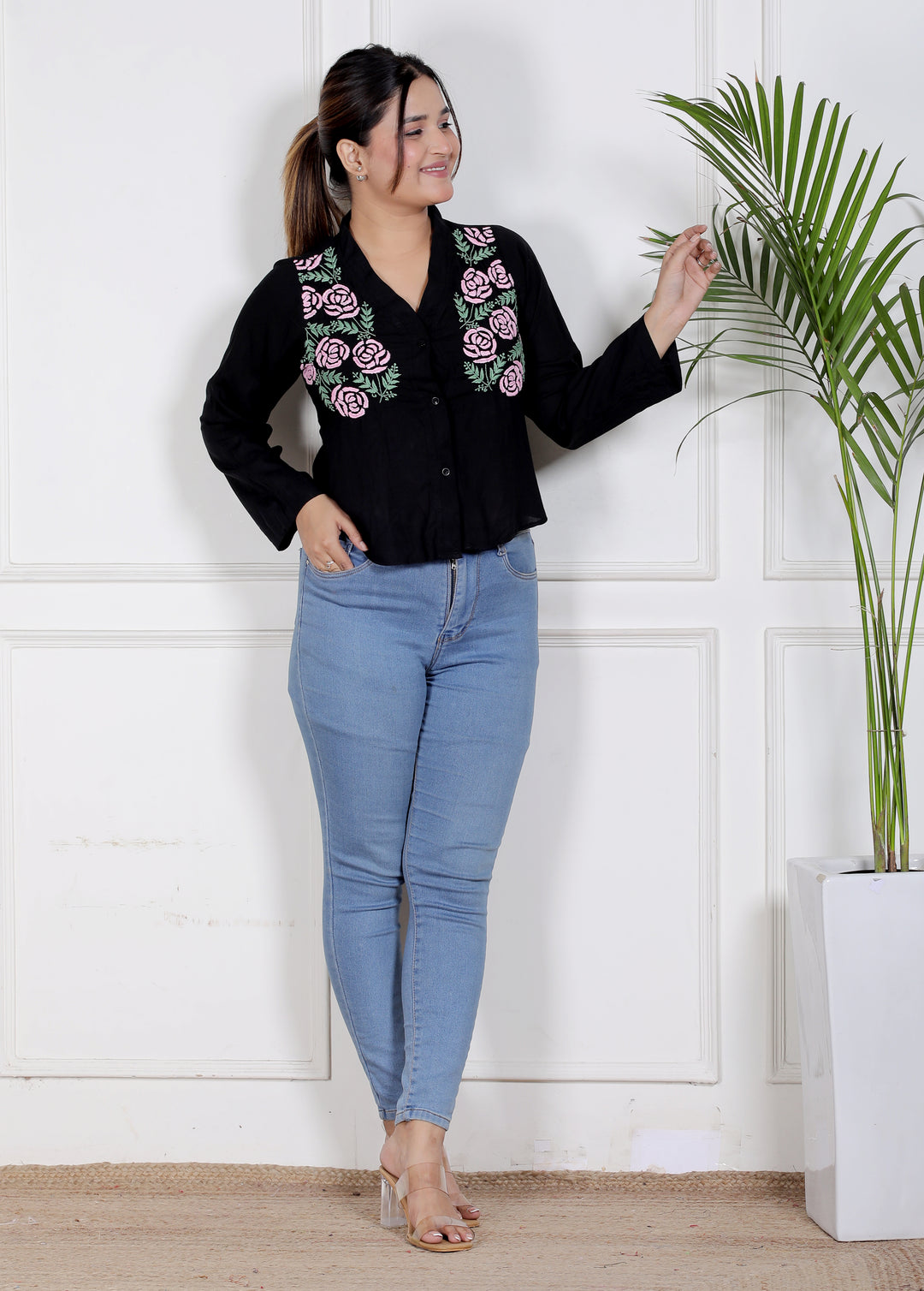 Cotton Chikankari Crop top