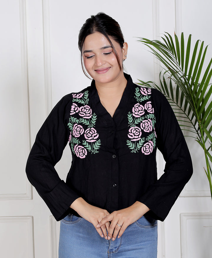 Cotton Chikankari Crop top