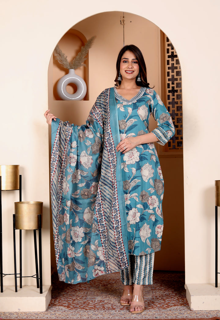 SUNAINA COTTON  PRINTED DUPATTA SET