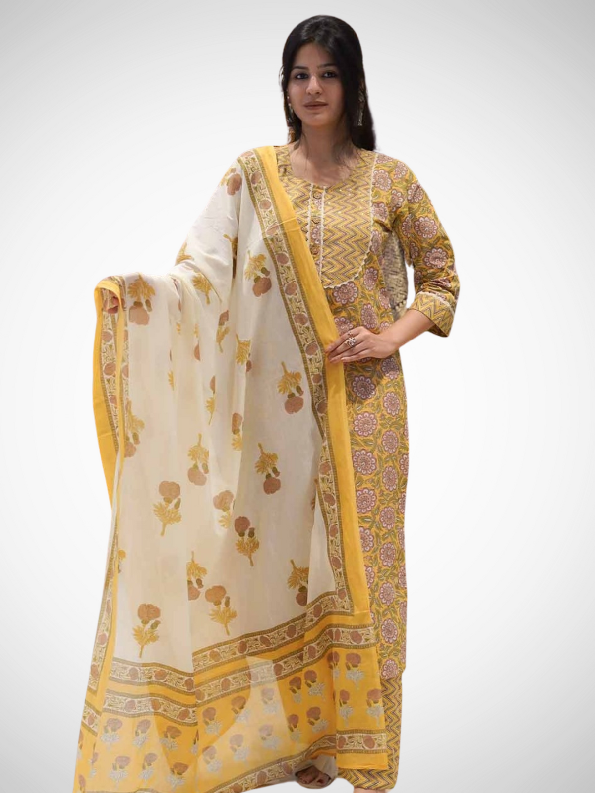Tanishka Cotton Printed Dupatta Set
