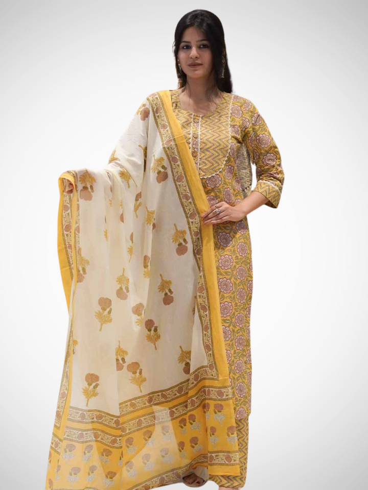 TANISHKA COTTON PRINTED DUPATTA SET