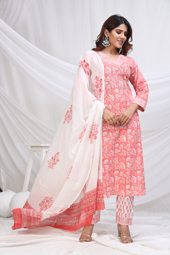 ISHITA COTTON PRINTED DUPATTA SET