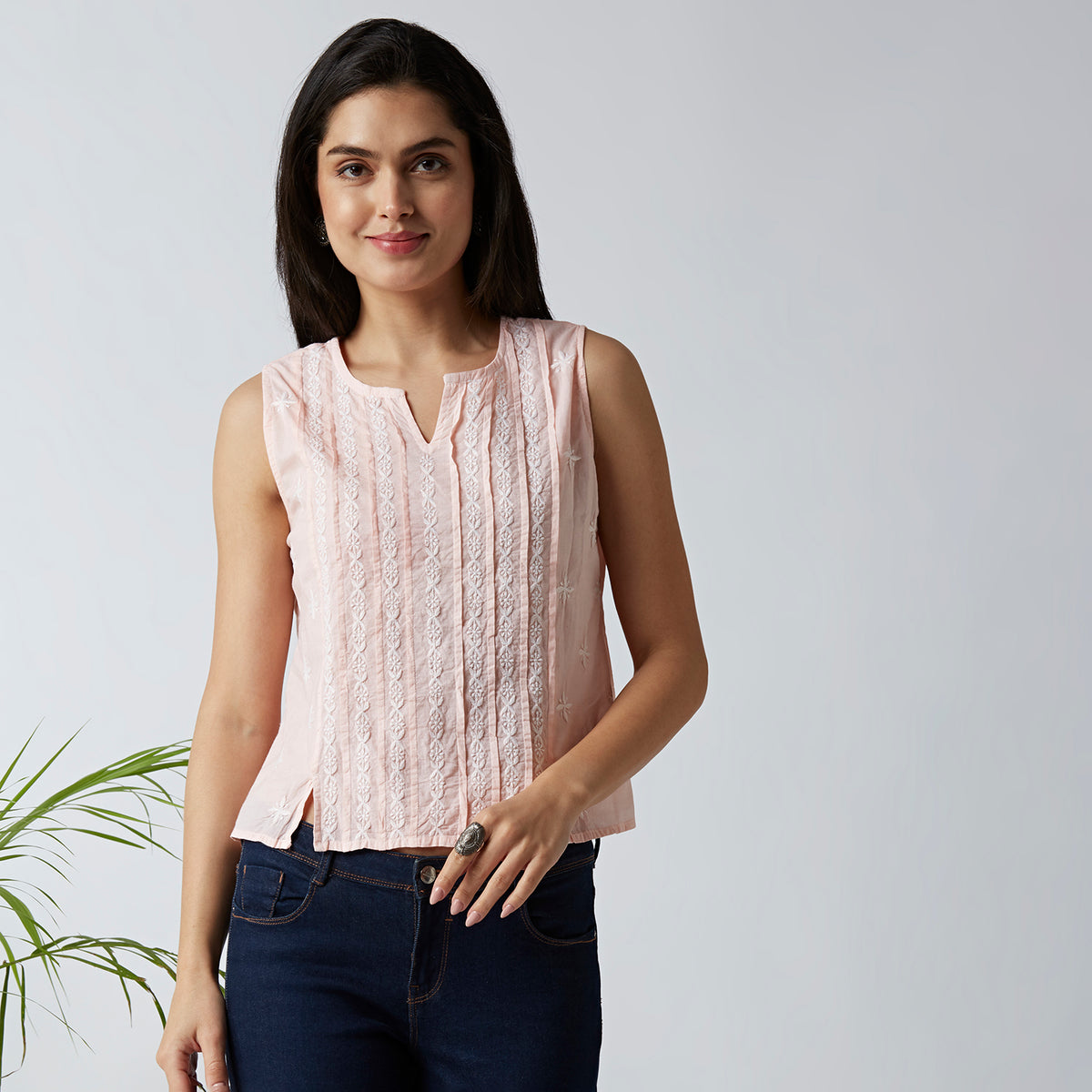 Trendy Cotton Chikankari Crop Tops