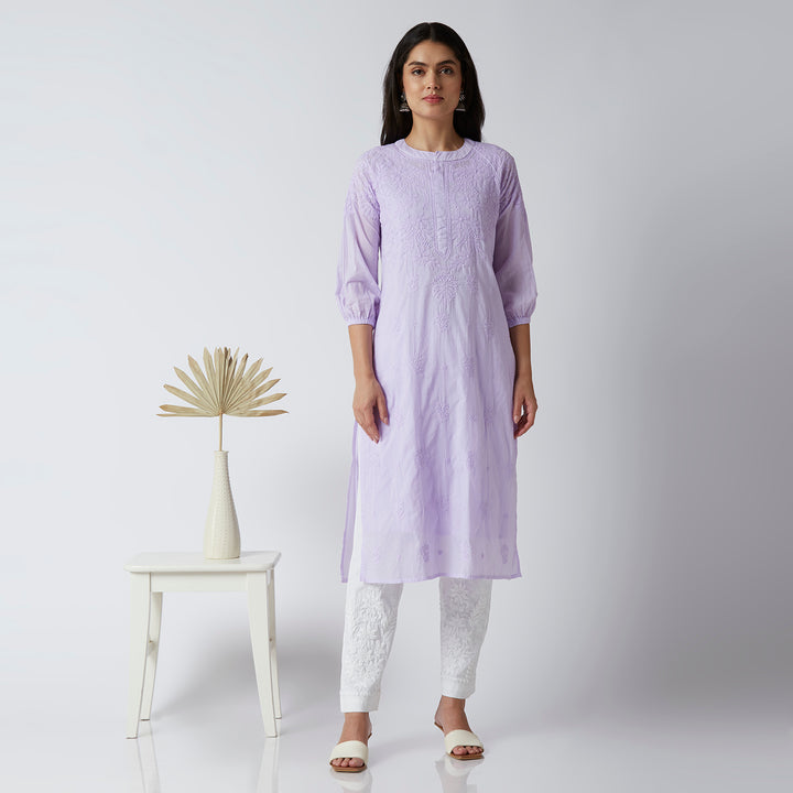 FAZEEN COTTON CHIKANKARI KURTI