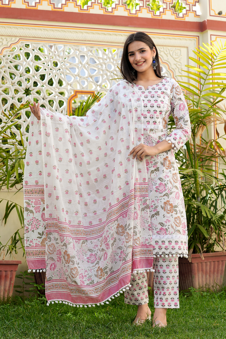 KAMINI COTTON PRINTED DUPATTA SET