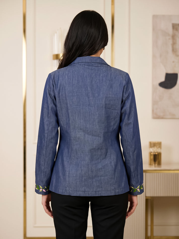 Chikankari Denim Jacket