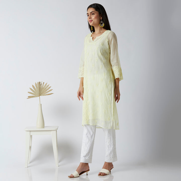 NAJMA KOTA DORIYA CHIKANKARI LONG KURTI