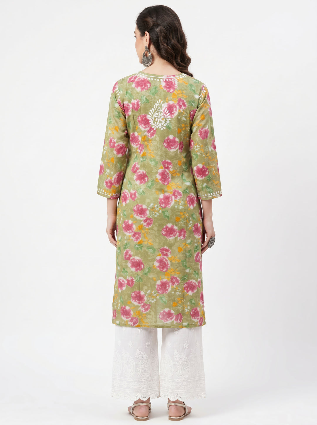 Rajni Printed Chikankari Long Kurti