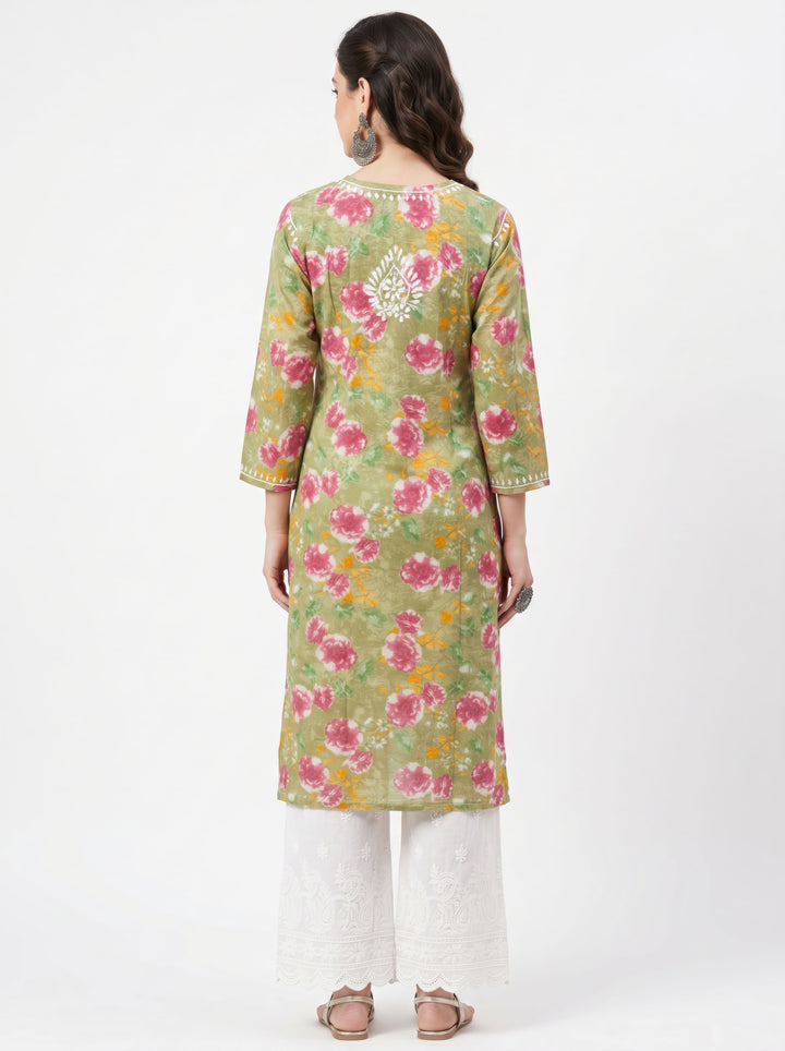 Rajni Printed Chikankari Long Kurti