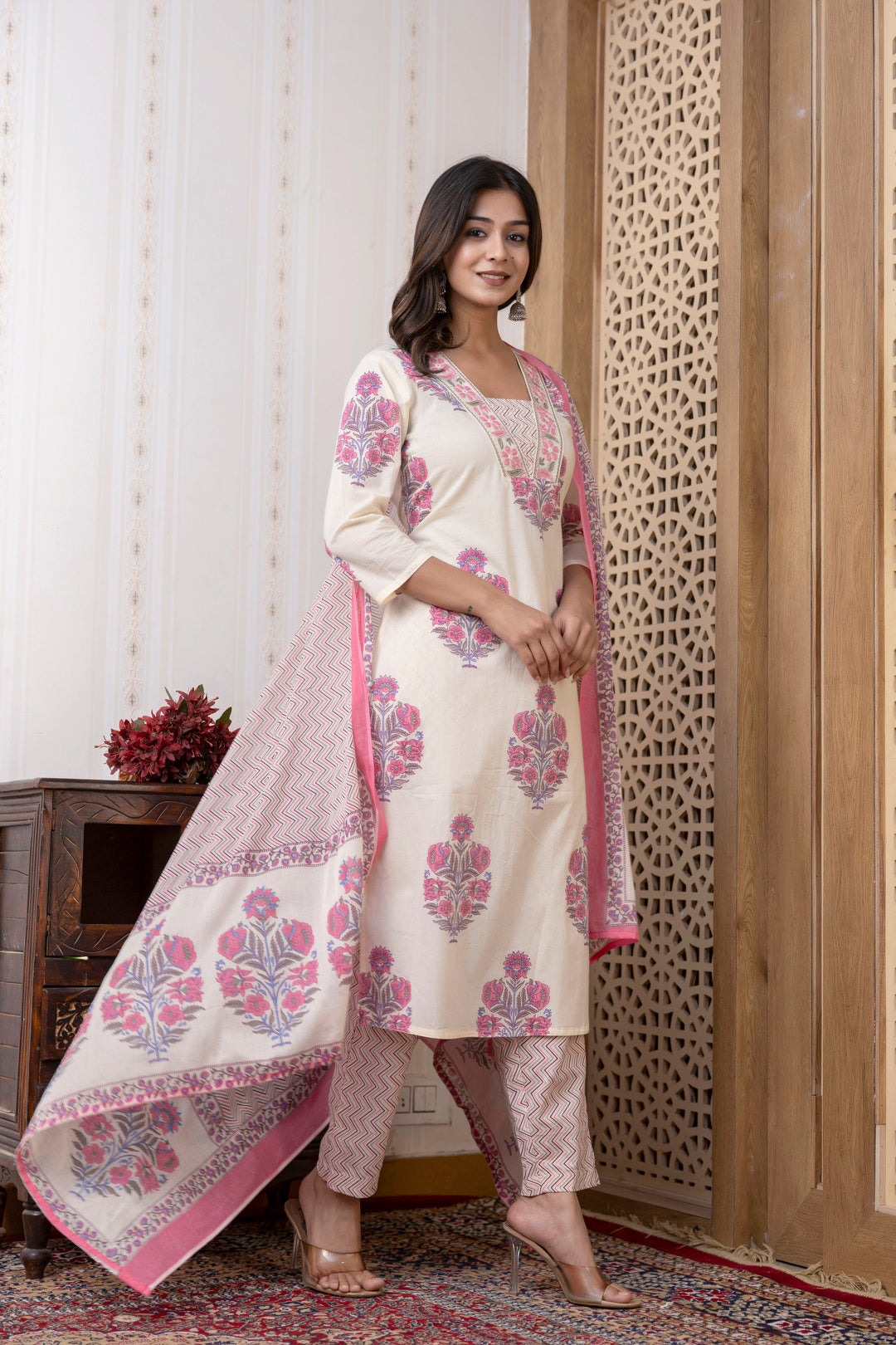 SHAINA COTTON PRINTED DUPATTA SET