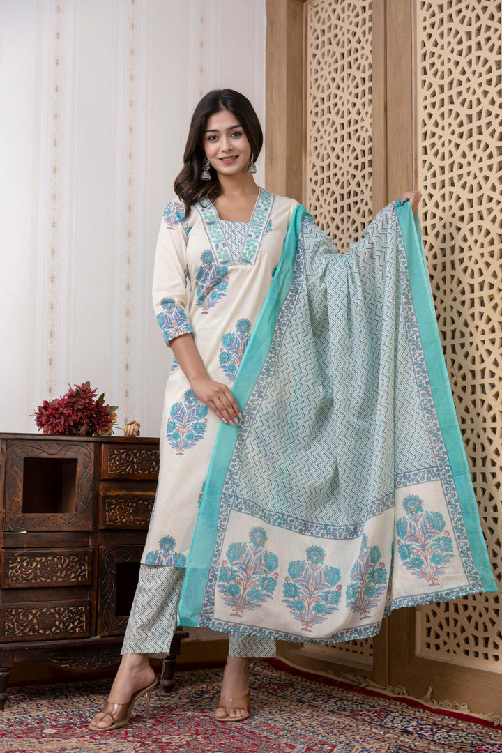 SHAINA COTTON PRINTED DUPATTA SET