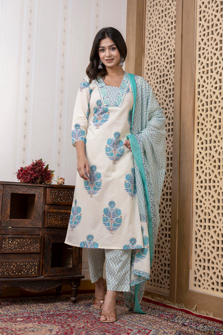 SHAINA COTTON PRINTED DUPATTA SET