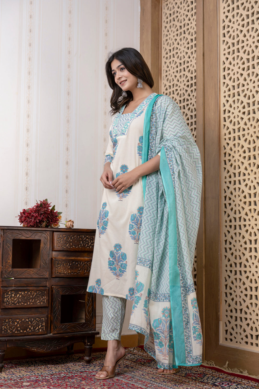 SHAINA COTTON PRINTED DUPATTA SET